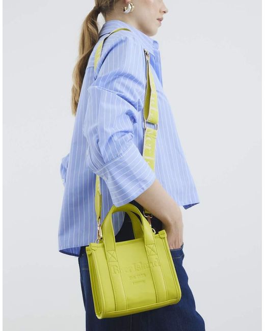River Island Blue Mini Embossed Tote Bag