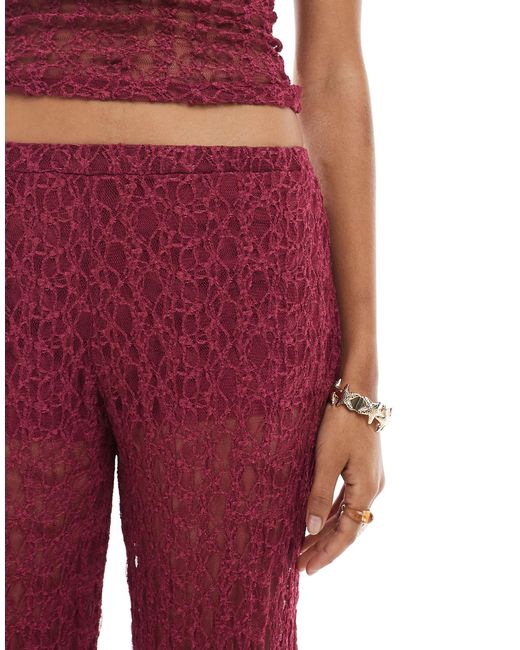 Pull&Bear Red – weit geschnittene hose aus spitze