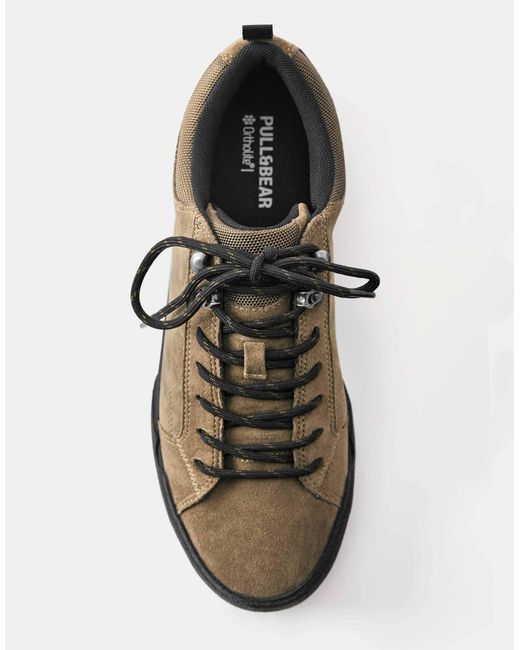 Baskets casual à lacets Pull&Bear pour homme en coloris Brown