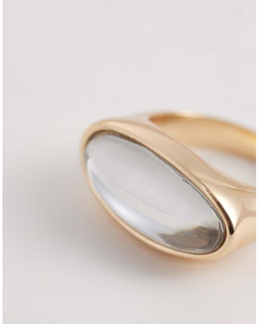 ASOS Natural Ring With Horizontal Clear Stone Setting