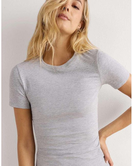 Intimissimi Gray Short-Sleeved Stretch Top