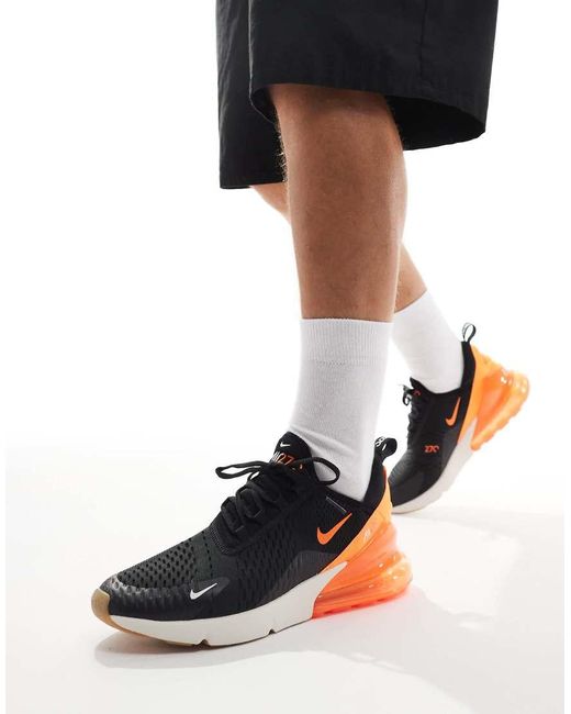 nike 270 black white orange