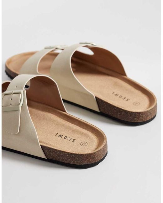 SEQWL White Molsen Sandals With Buckles for men