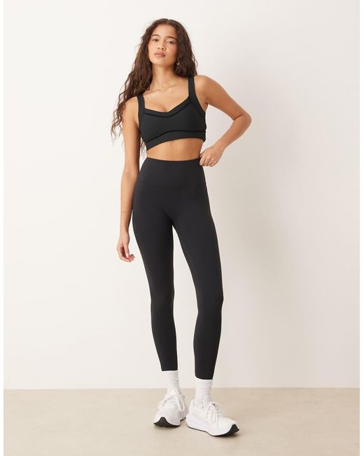 Abercrombie & Fitch Black Ypb Velvet Tape Sports Bra Co-ord
