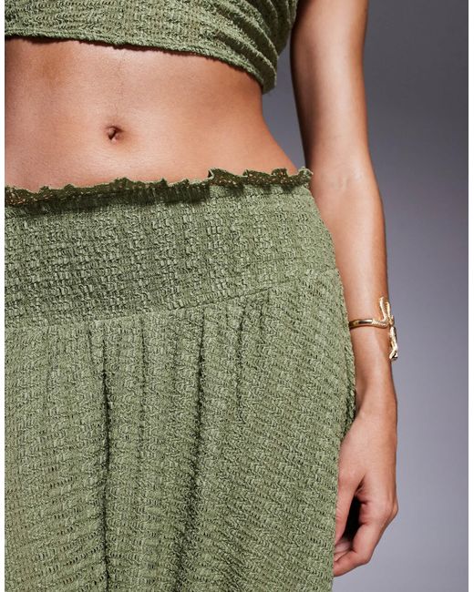 ASOS Green Abigail Ruched Mini Beach Skirt Co-ord