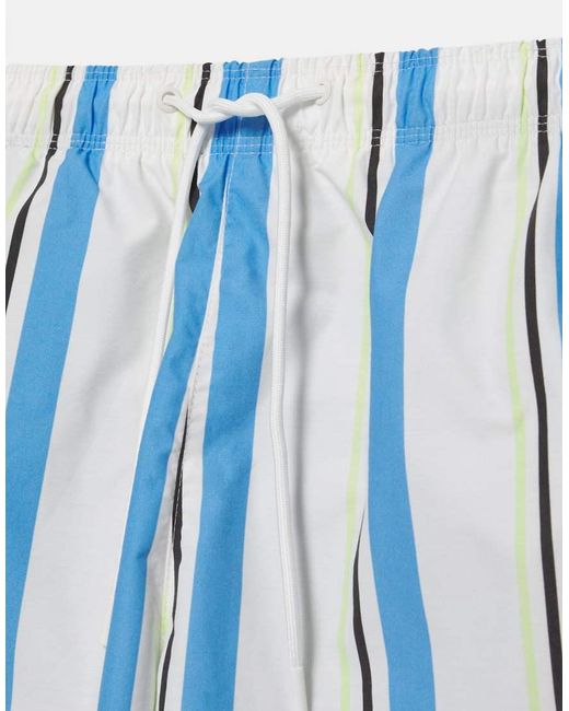 Pull&Bear Blue Striped Swimming Trunks for men