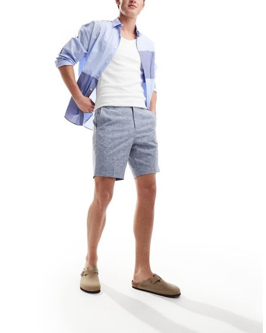 River Island Short Met Textuur in het White voor heren