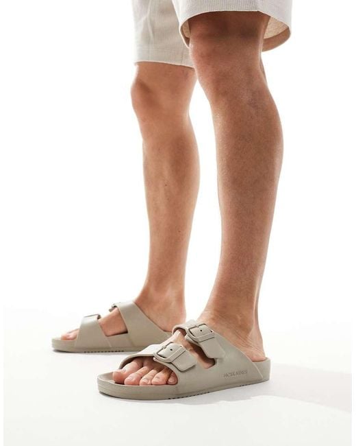 Jack & Jones White Moulded Double Strap Sandal for men