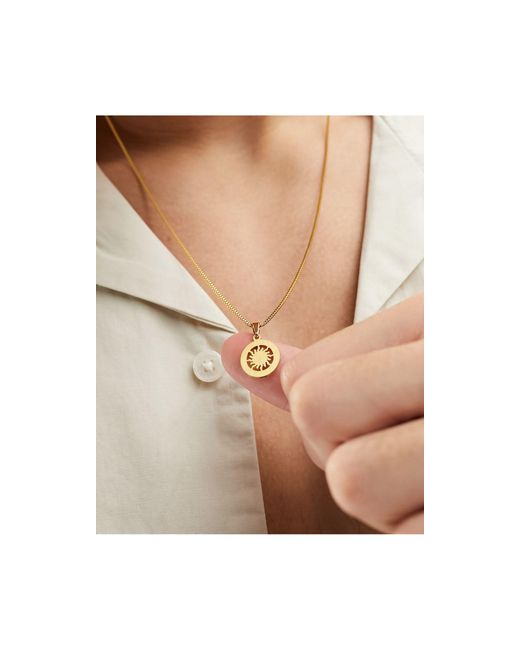 ASOS Metallic Waterproof Stainless Steel Necklace With Circular Pendant for men