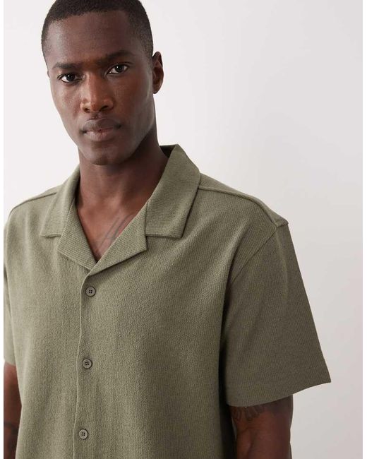 Only & Sons Green Relaxed Fit Shirt With Resort Collar for men