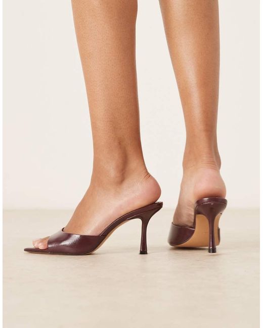Mango Brown Slingback Heeled Mule