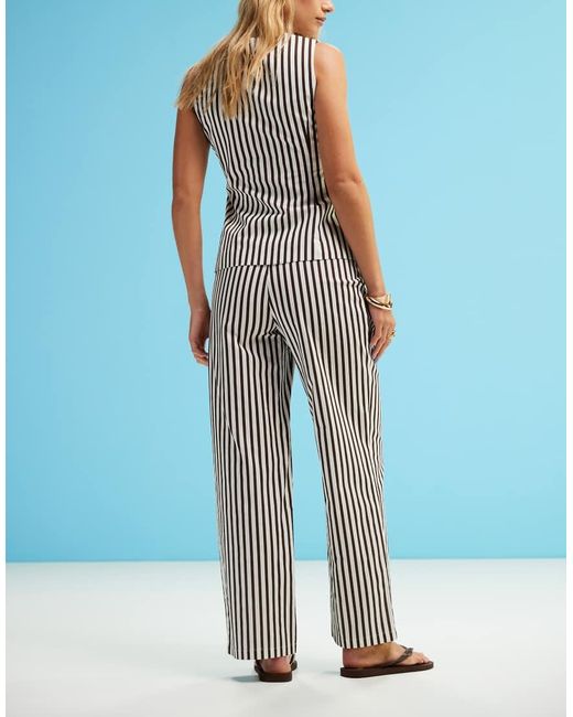 Pantalones A Marrones De Corte Sartorial Y Pernera Recta De (Parte De Un Conjunto) 4th & Reckless de color Blue