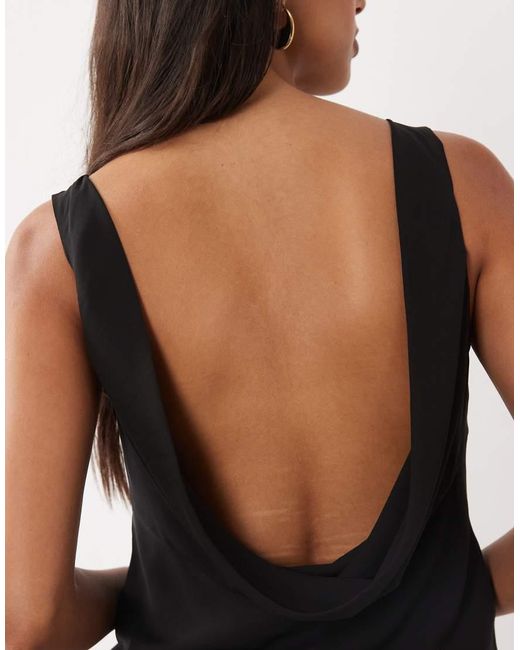 Mango Black Cowl Back Sleeveless Top