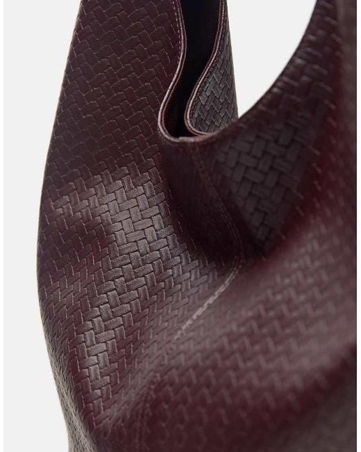 Pull&Bear Purple Woven Effect Shopper Bag