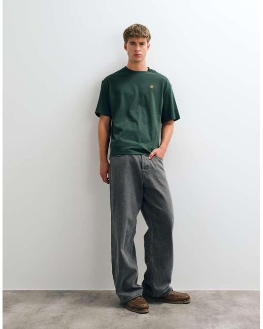 Timberland Green Short Sleeves Tee (Relaxed) for men