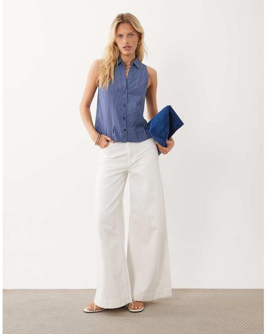 Mango Blue Teen Sleeveless Shirt