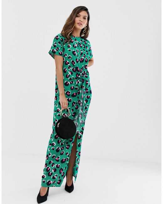 ax paris green leopard dress