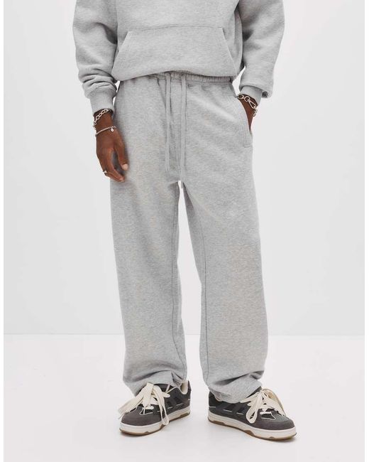 Joggers Pesanti Mélange di Pull&Bear in Gray da Uomo