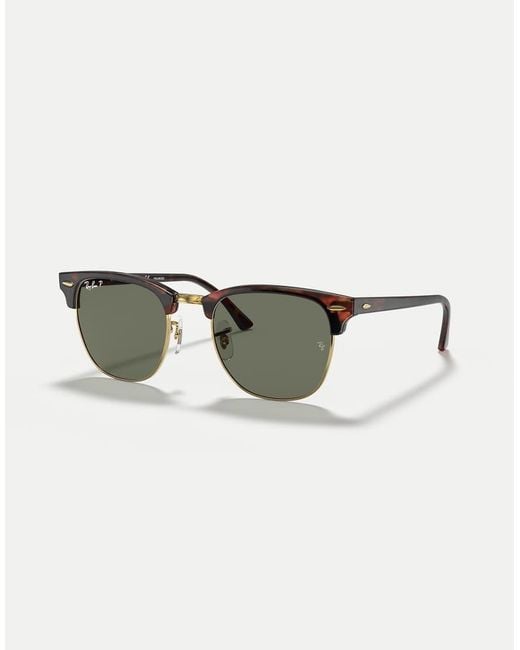 Ray-Ban Brown Clubmaster Sunglasses With Polarised Lens