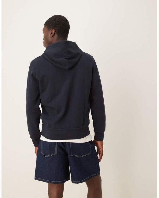 Polo Ralph Lauren Blue Icon Logo Double Knit Zip Up Hoodie for men
