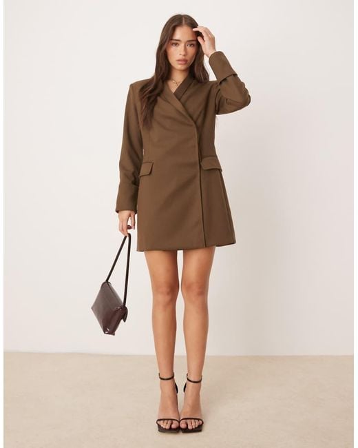 Pretty Lavish Natural Tailored Blazer Mini Dress