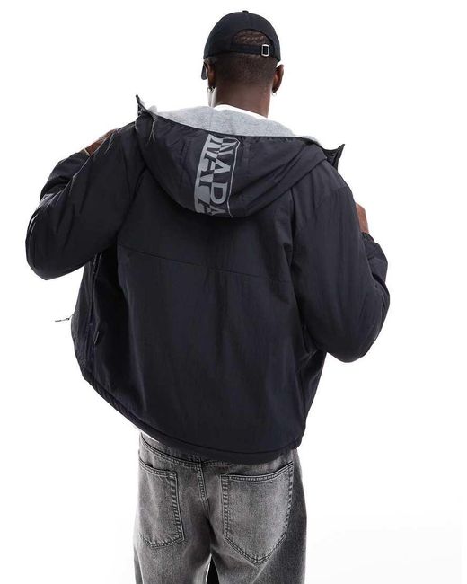 Napapijri Fleece Lined Logo Jacket in Blue for Men Lyst UK