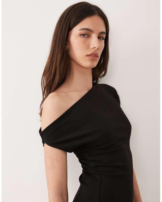 Mango Black Asymmetric Drop Waist Colour Block Maxi Dress