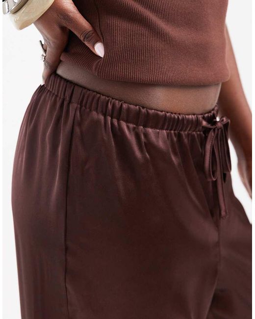 ONLY Red Wide Leg Satin Trousers