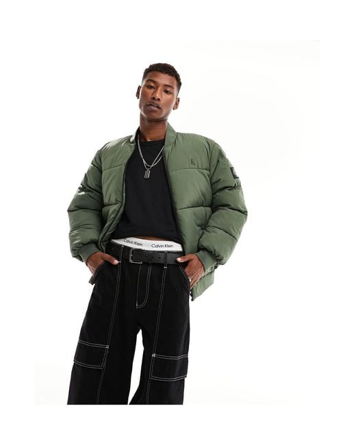 Calvin Klein Green Commercial Bomber Jacket for men