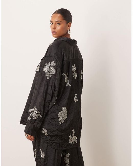 ARRANGE Black Curve – satin-hemdbluse