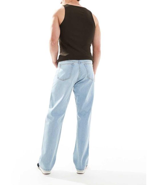 Dr. Denim Blue Dash Regular Fit Straight Leg Jeans for men