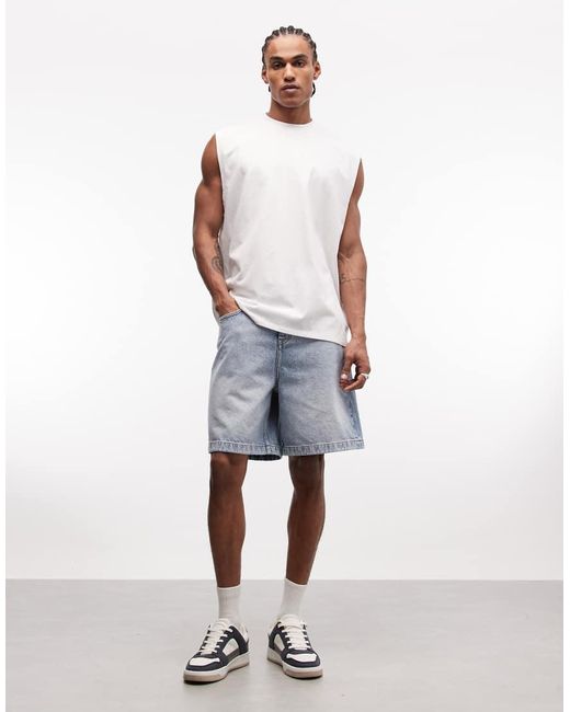 ASOS Gray Oversized Vest With Blurred Flower Graphic for men
