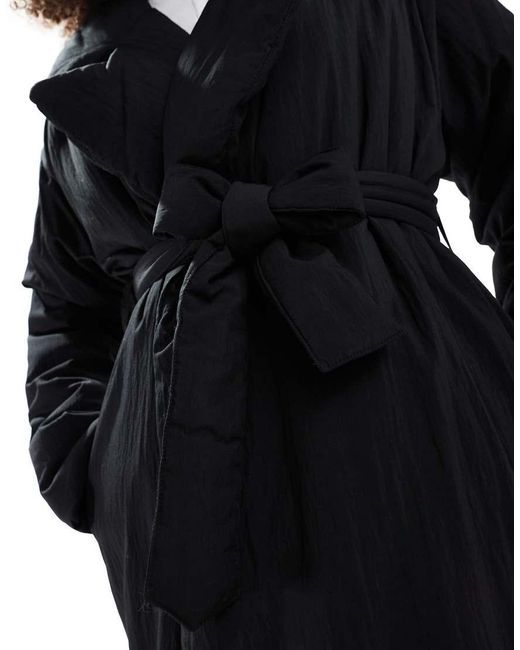 ASOS Black Clean Longline Puffer Coat