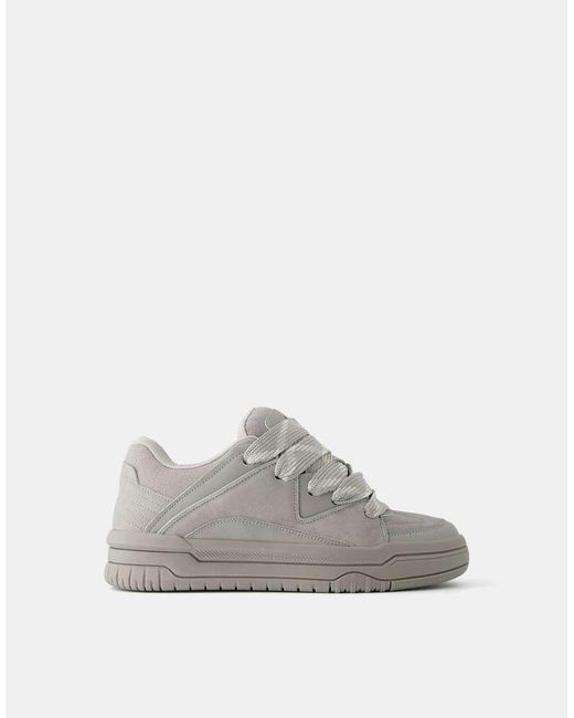 Bershka Gray Chunky Skater Trainers for men