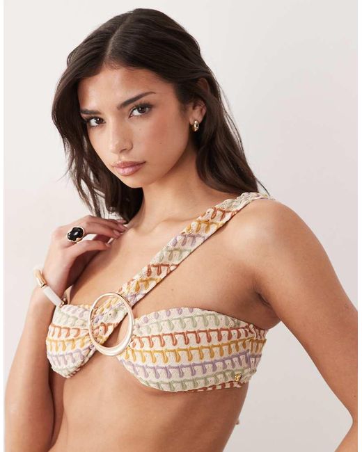 Candypants Pink Chevron Bikini Top