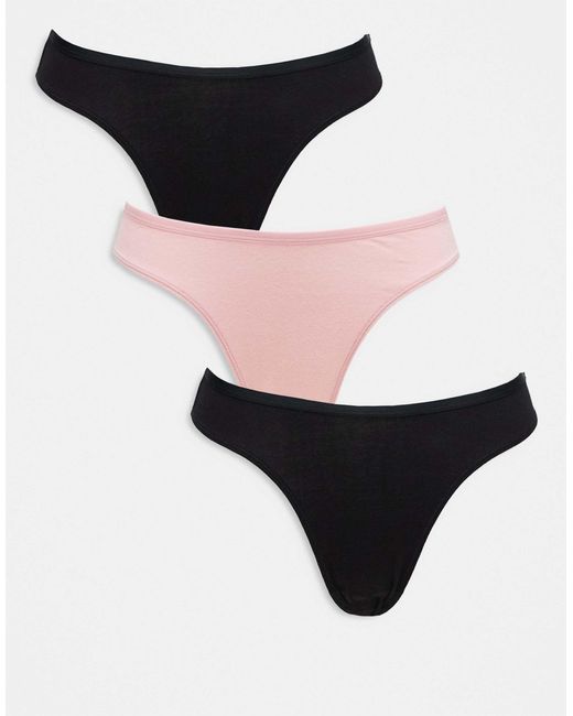 Weekday Black – inez – 3er-pack slips