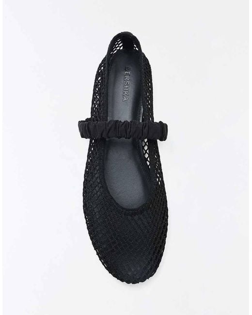 Bershka White Mesh Ballerinas