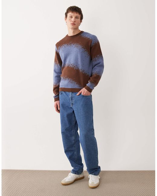 ASOS – relaxed-fit-strickpullover in Blue für Herren