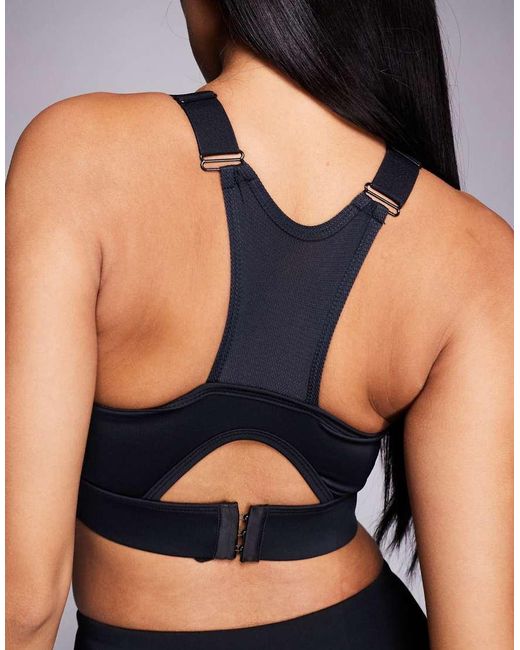 4505 Black High Support Sports Bra With Adjustable Straps And Removeable Padding
