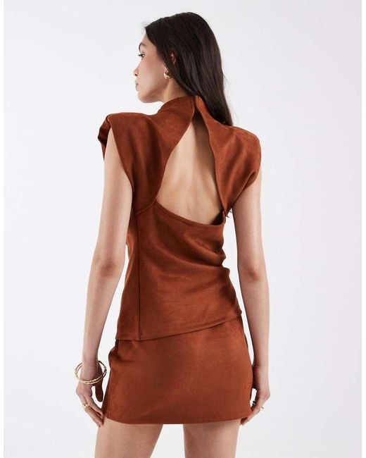 ASOS Brown Faux Suede Mini Skirt