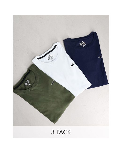 Hollister – 3er-pack t-shirts in Blue für Herren