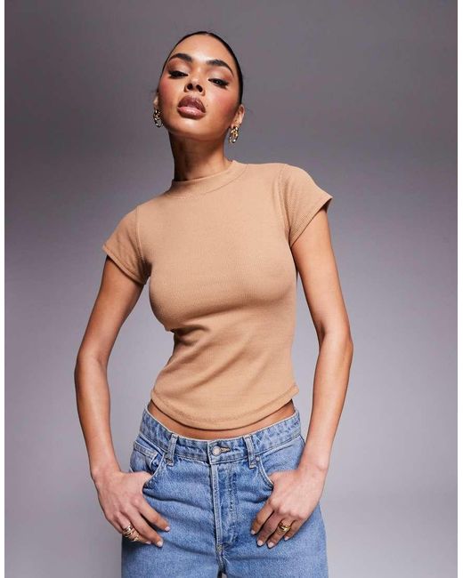 River Island Blue Cap Sleeve Tee