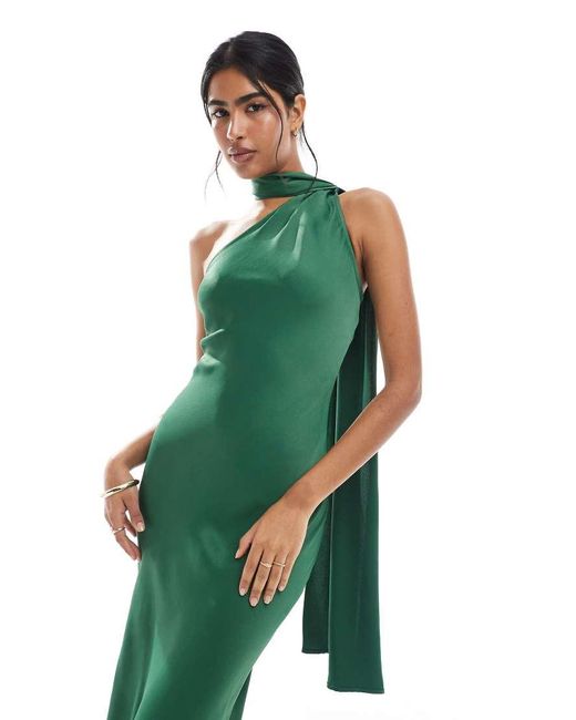 Maids To Measure Green Bridesmaid Multiway Scarf Neck Maxi Dress