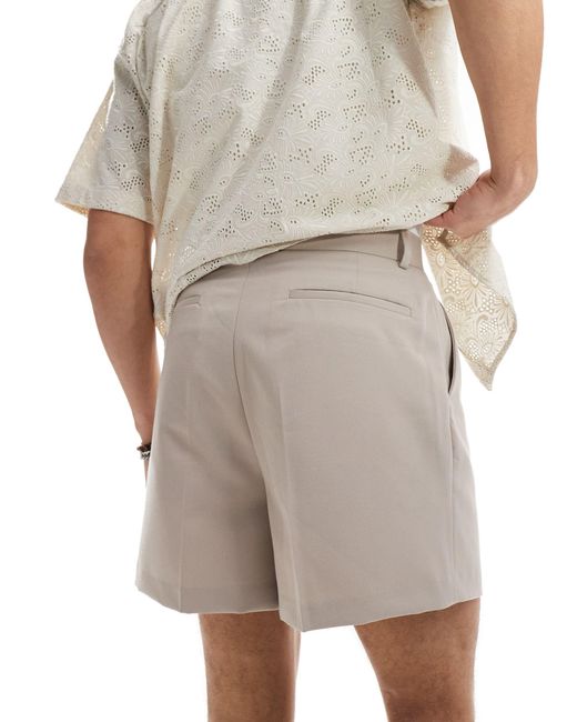 Pantaloncini bermuda eleganti taglio corto color pietra di ASOS in Natural da Uomo