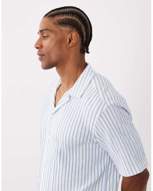 Jack & Jones Blue Premium Striped Short Sleeve Shirt for men