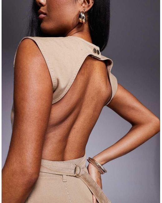 ASOS Multicolor Asos X The Sourced Collection Backless Co-ord Top With Belt
