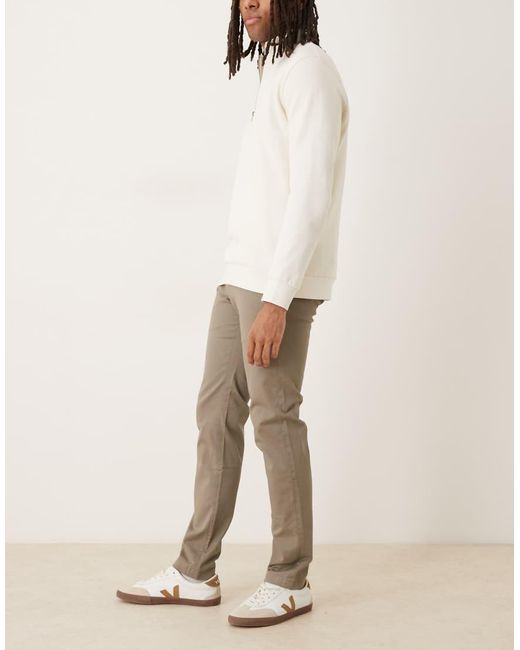 Mango Slim-Fit Broek Van Katoen in het Natural voor heren
