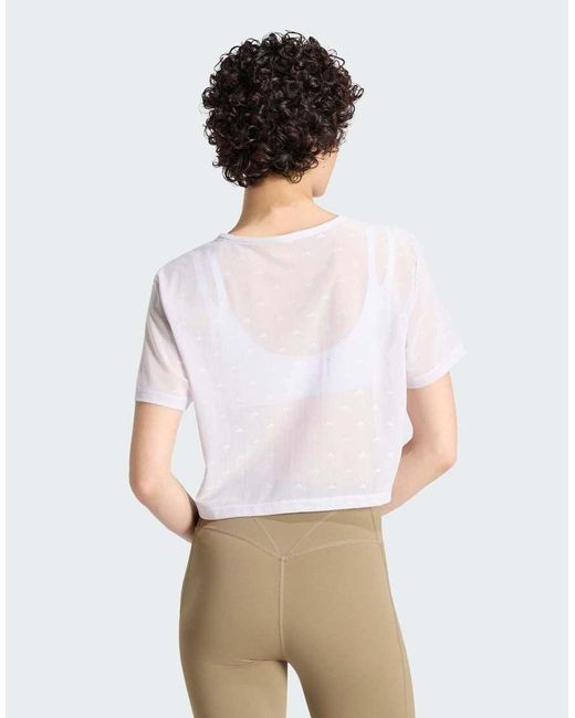 Adidas Originals White Primelift Essentials Workout Boxy Mesh T-shirt