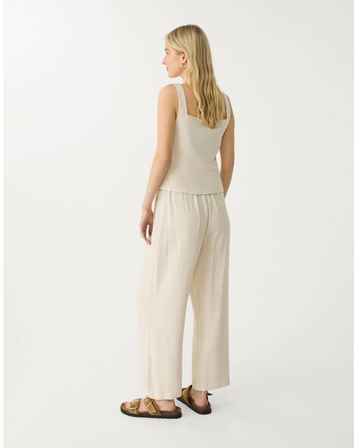 Stradivarius Natural – hosenrock aus leinenmix