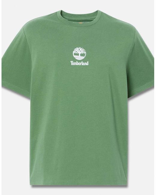 Timberland Green Print Stack Logo Short-Sleeve Tee for men